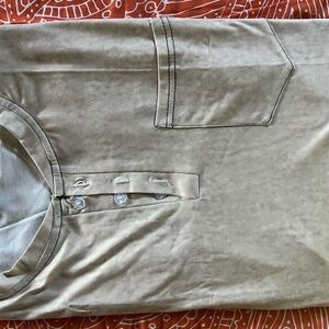 Men's Casual Button Henley Sleeveless shirt Gray